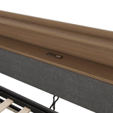 Twin Linen Upholstered Daybed With Trundle Charging Station - Omega Lifestyles