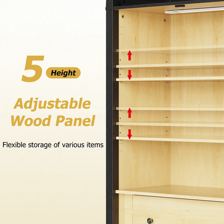 Modern Farmhouse Arched Sensor Light Storage Cabinet - Omega Lifestyles