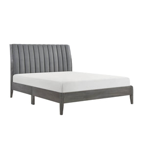 Modern Velvet Upholstered King Platform Bed Frame - Omega Lifestyles