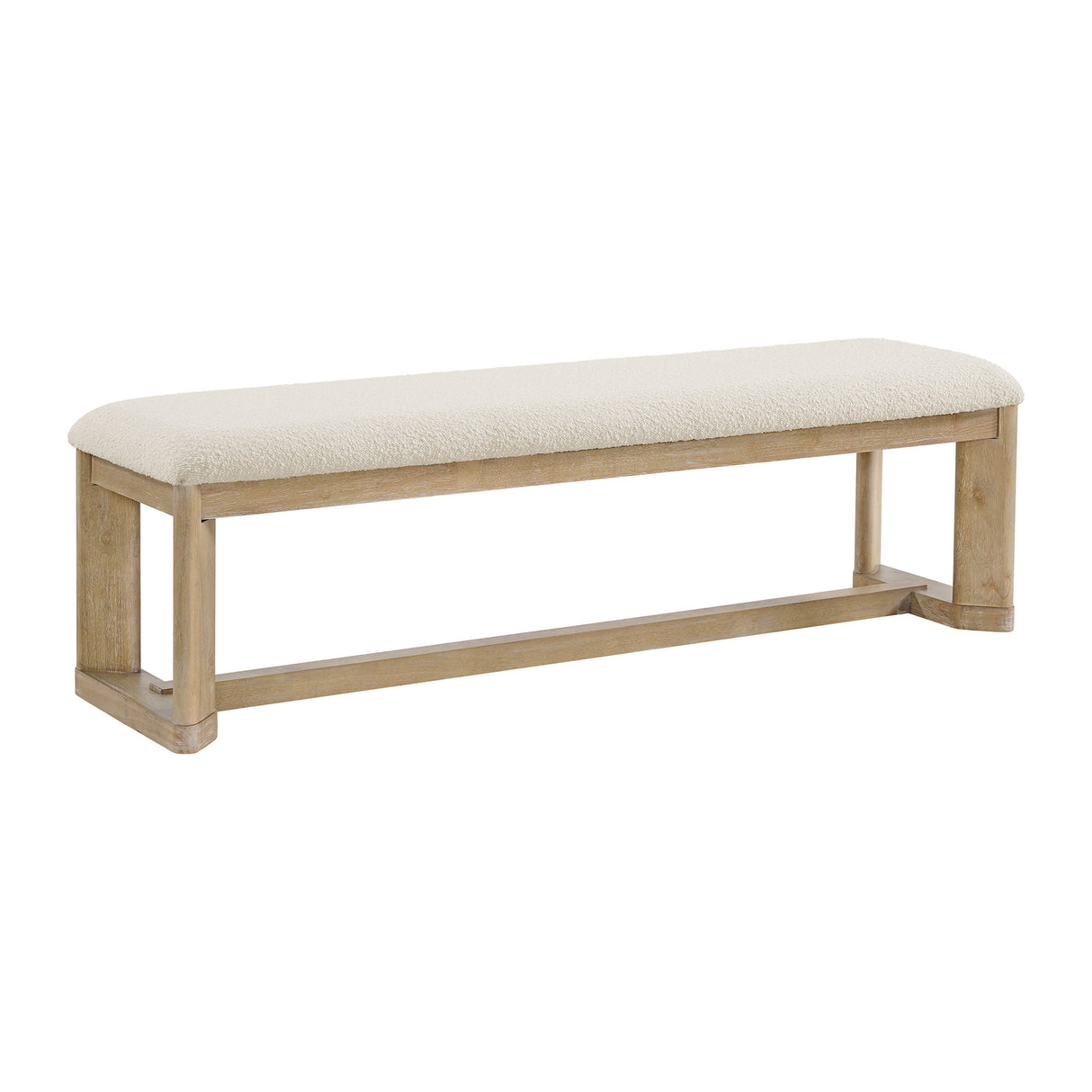 Brown Solid Wood Upholstered Dining Bench