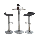 Contemporary Adjustable Height Faux Leather Bar Set 3-Piece - Omega Lifestyles
