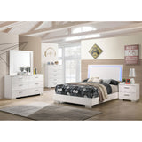 Full Contemporary White High Gloss 5-Piece Bedroom Set