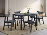 5-Piece Black Synthetic Wood Dining Table Chair Set - Omega Lifestyles