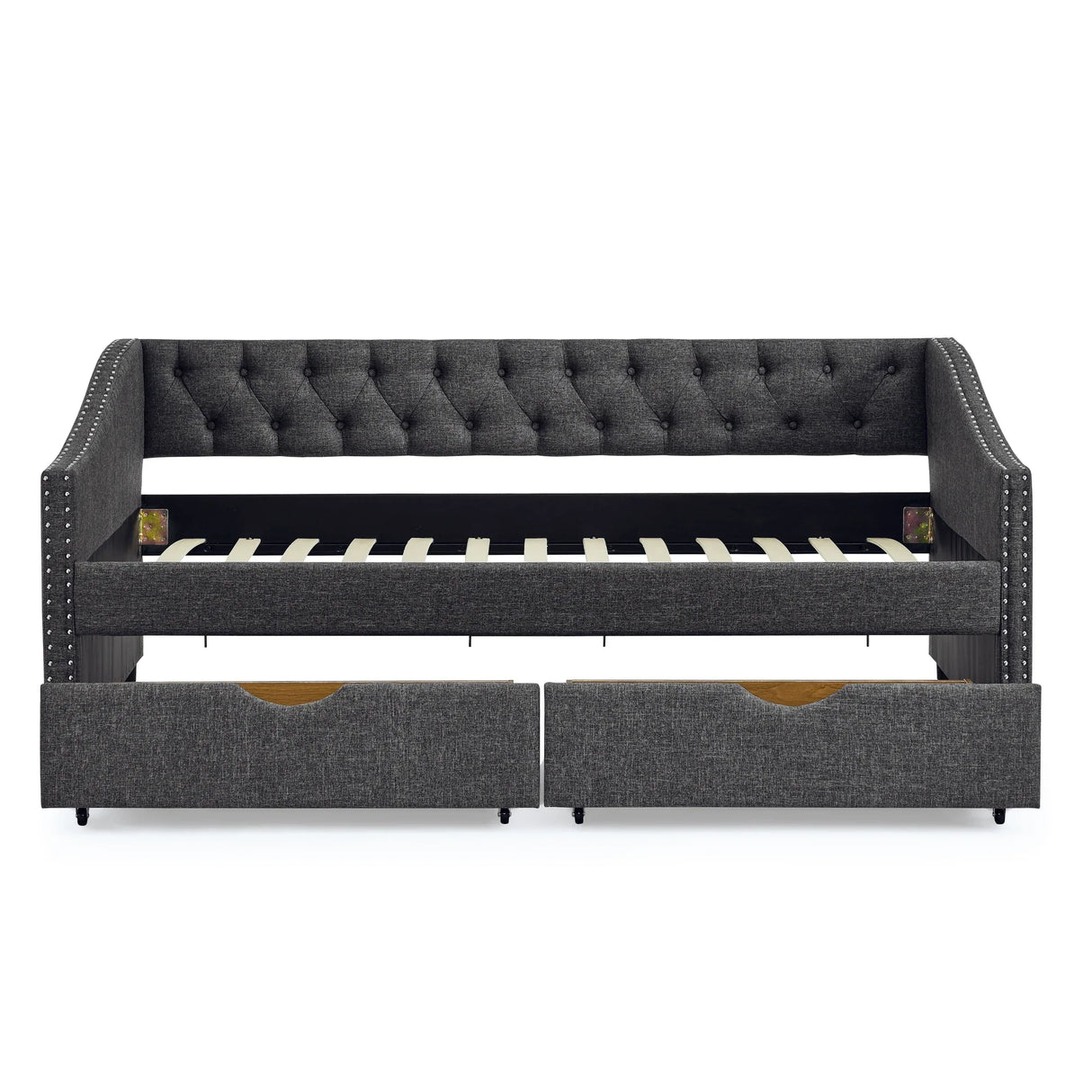 Twin Upholstered Tufted Daybed With Storage Drawers - Omega Lifestyles