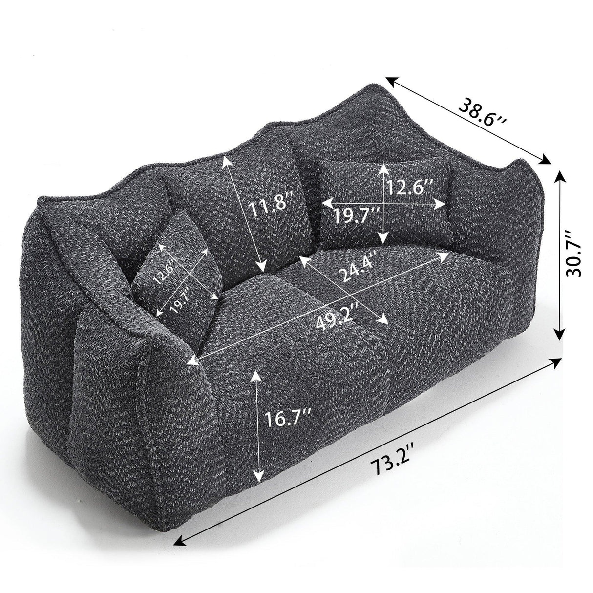 Dual Chenille Bean Bag Chair With High Resilience Foam - Omega Lifestyles