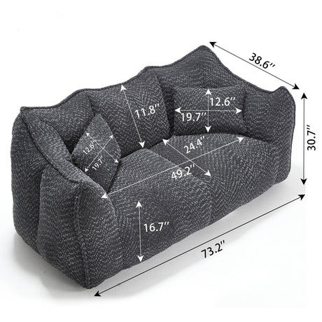 Dual Chenille Bean Bag Chair With High Resilience Foam - Omega Lifestyles