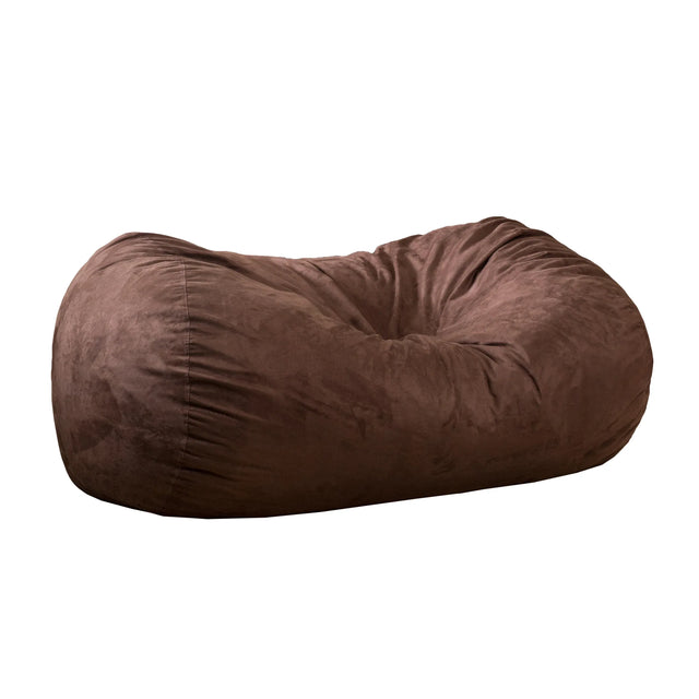 Microfiber Cylindrical Foam Filled Brown Bean Bag Chair - Omega Lifestyles
