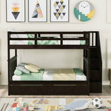 Full-Over-Full Solid Wood Stairway Bunk Bed With Storage - Omega Lifestyles