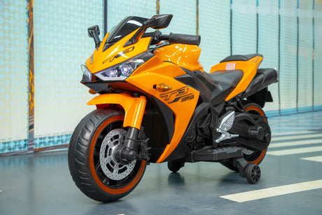 12V Kids Electric Ride-On Motorcycle With Training Wheels - Omega Lifestyles