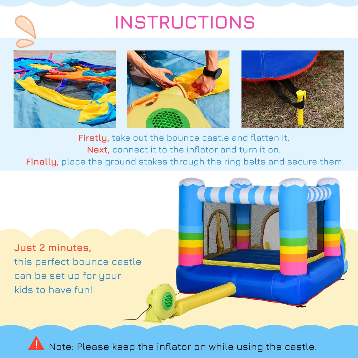 Inflatable Kids Bounce House With Trampoline Pool Slide - Omega Lifestyles