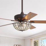 52-Inch Vintage Coffee Brown Ceiling Fan With Remote