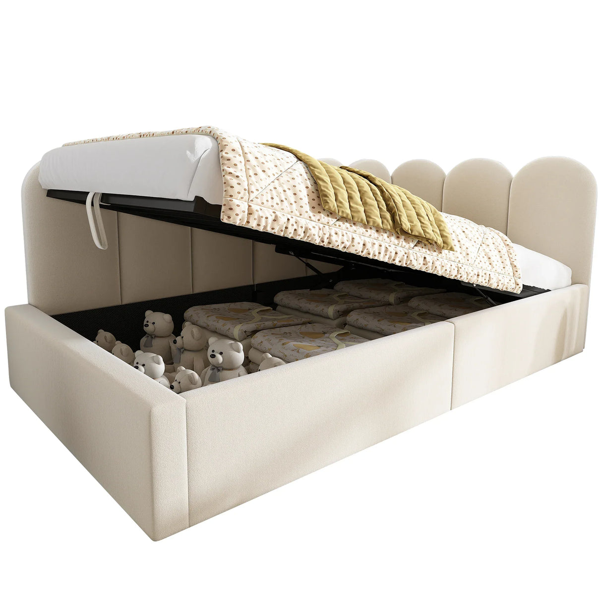 Twin Velvet Upholstered Daybed With Hydraulic Storage - Omega Lifestyles