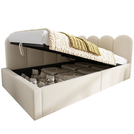 Twin Velvet Upholstered Daybed With Hydraulic Storage - Omega Lifestyles