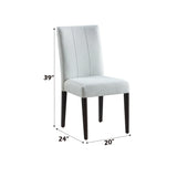 Set Of 2 White Synthetic Wood Padded Side Chairs - Omega Lifestyles