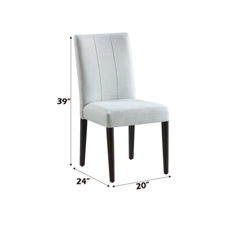 Set Of 2 White Synthetic Wood Padded Side Chairs - Omega Lifestyles