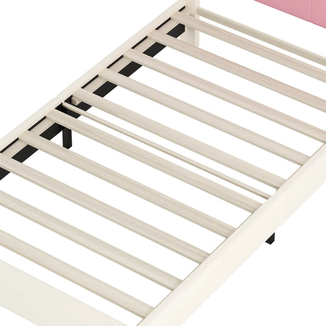 Twin Upholstered Princess Platform Bed With Crown Headboard - Omega Lifestyles