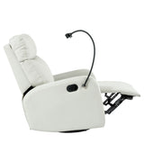 Modern Light Gray PU Rocking Recliner Chair With Footrest - Omega Lifestyles