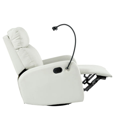 Modern Light Gray PU Rocking Recliner Chair With Footrest - Omega Lifestyles