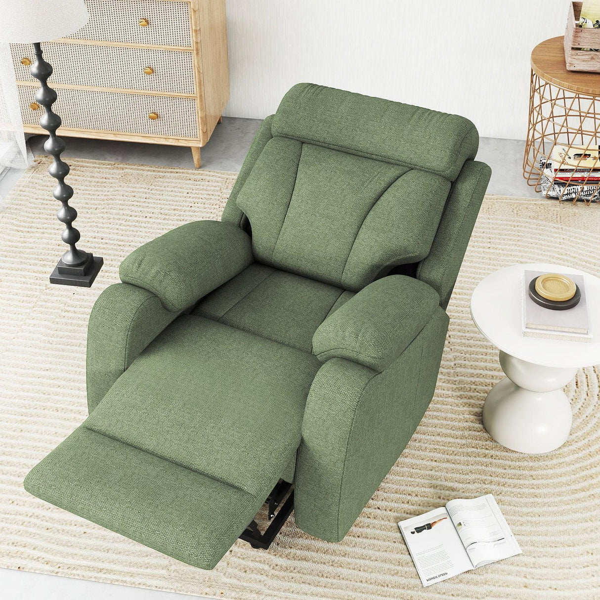 Power Lift Recliner Medium-Soft Snowflake Velvet Chair - Omega Lifestyles