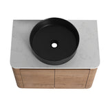 30-Inch Wall-Mounted Bathroom Vanity With Ceramic Sink - Omega Lifestyles