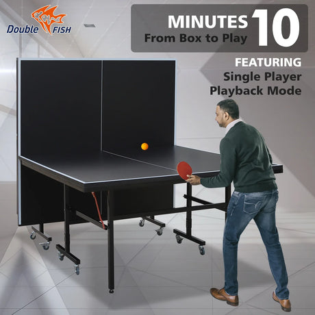 9-Ft Foldable Portable Indoor Table Tennis Table Set - Omega Lifestyles