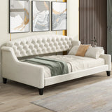 Twin Modern Velvet Upholstered Tufted Button Daybed - Omega Lifestyles