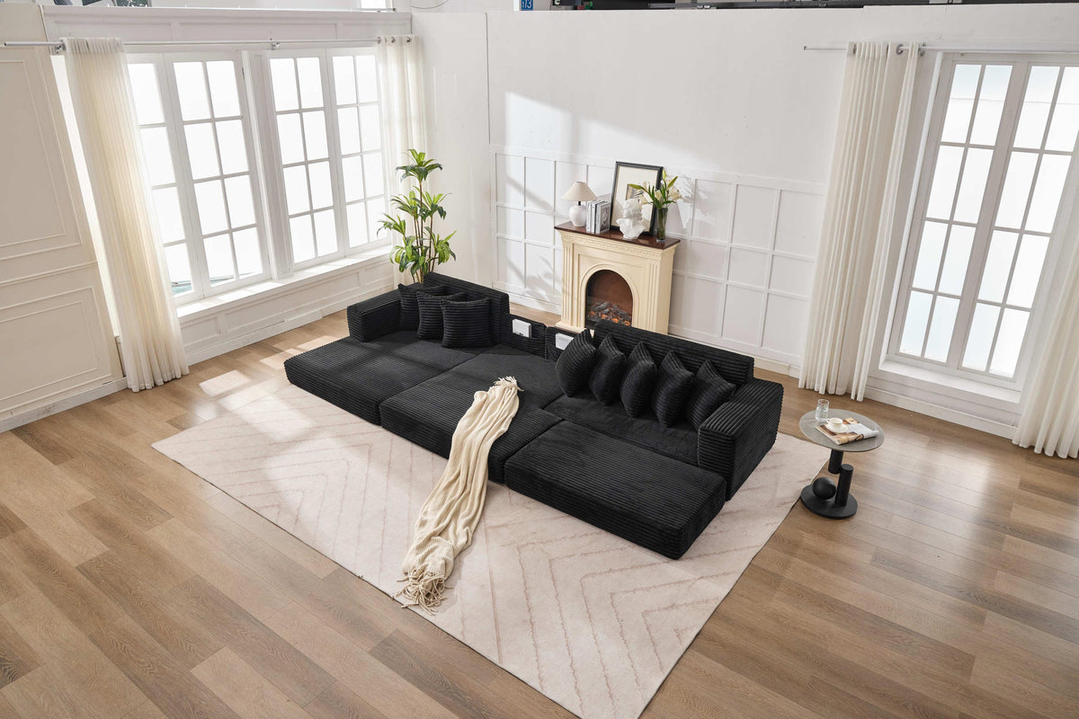 Corduroy 3-in-1 Convertible Foldable Floor Sofa Bed - Omega Lifestyles