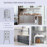 Foldable Wooden Kids Kitchen Step Stool With Safety Rail - Omega Lifestyles