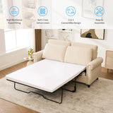 Modern Linen 2-in-1 Sleeper Sofa Bed With Memory Foam Mattress - Omega Lifestyles