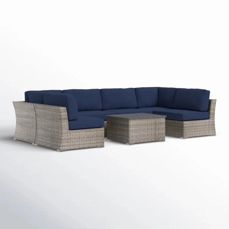 4-Person Modular Weather-Resistant Outdoor Wicker Seating Set - Omega Lifestyles