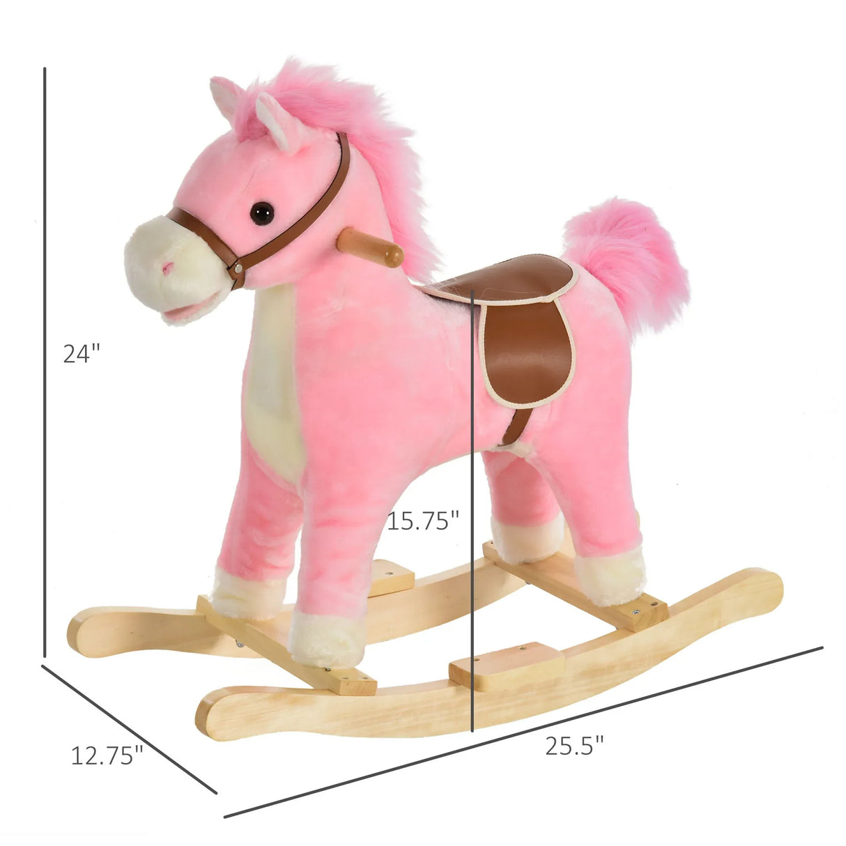 Interactive Pink Plush Baby Rocking Horse Toy - Omega Lifestyles