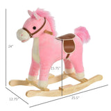 Interactive Pink Plush Baby Rocking Horse Toy - Omega Lifestyles
