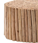 Modern Natural Wood Round Coffee Table With Storage - Omega Lifestyles
