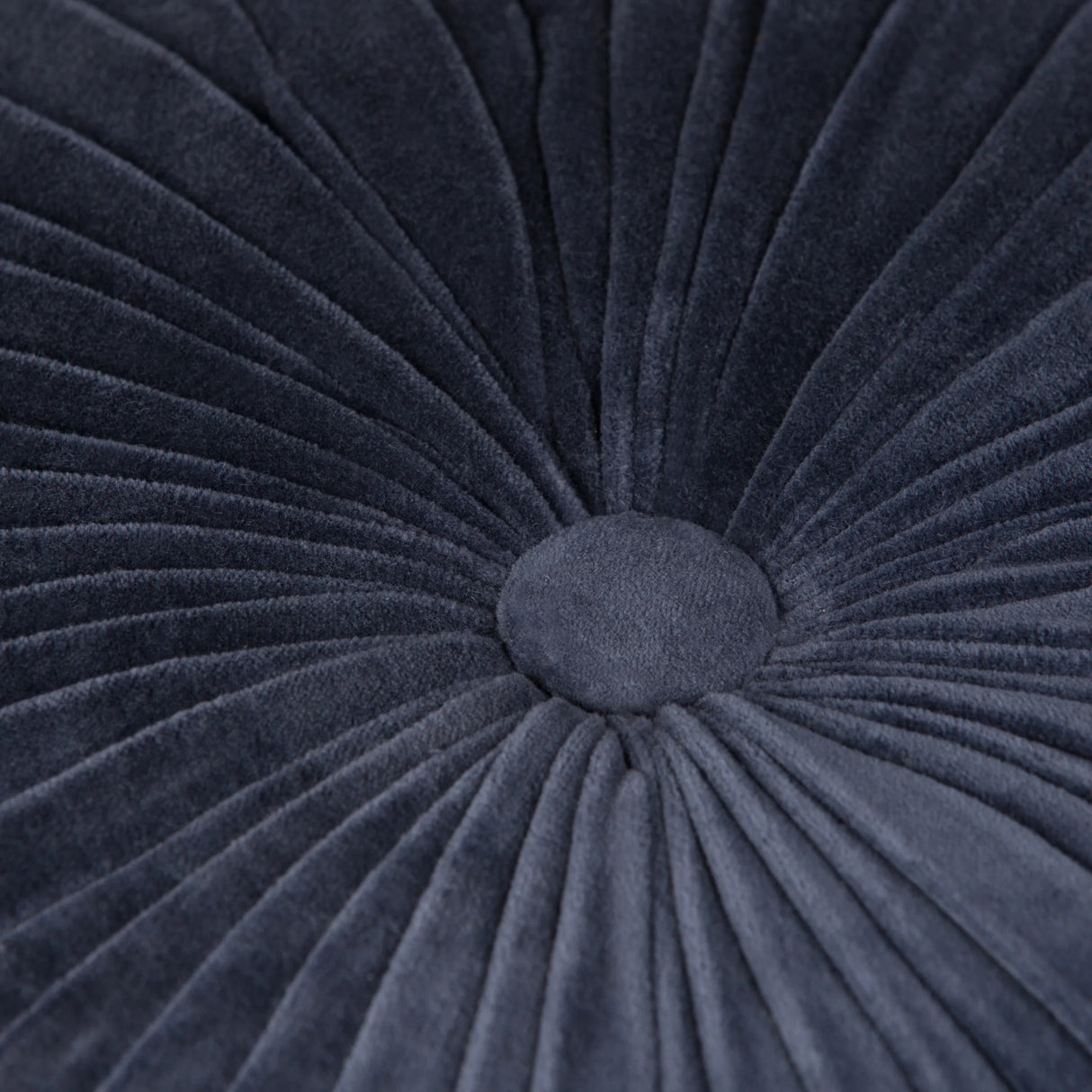 Navy Blue Velvet Round Tufted Pouf Seat - Omega Lifestyles