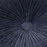 Navy Blue Velvet Round Tufted Pouf Seat - Omega Lifestyles