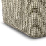 Square Woven Indoor Outdoor Pouf Cream Natural Fiber - Omega Lifestyles