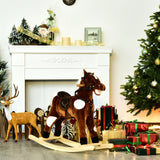 Plush Metal Frame Kids Rocking Horse Toy With Music - Omega Lifestyles