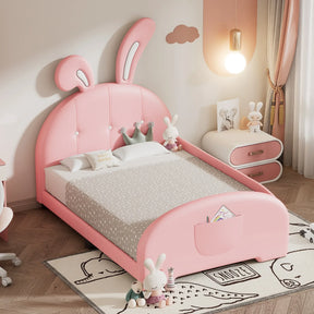 Twin Upholstered Rabbit-Shape Princess Platform Bed - Omega Lifestyles