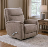 Manual Swivel Chenille Fabric Recliner With Chrome Lever - Omega Lifestyles