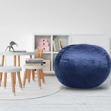 Minky Velvet Memory Foam Bean Bag Chair Navy - Omega Lifestyles