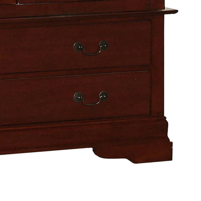 Cherry Wood Traditional Double Door Armoire Storage Cabinet - Omega Lifestyles