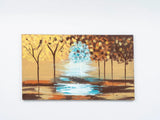 Hand-Painted Mustard Yellow Landscape Canvas Wall Art - Omega Lifestyles