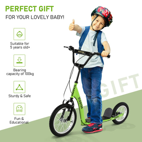 Youth Adjustable Handlebar Kick Scooter With Inflatable Wheels - Omega Lifestyles