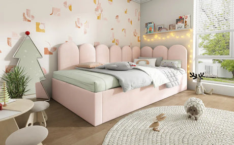 Pink Velvet Twin Daybed With Pull-Out Trundle Bed - Omega Lifestyles