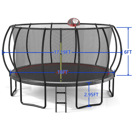 16-Foot Outdoor Galvanized Steel Garden Trampoline - Omega Lifestyles