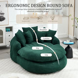 Oversized Chenille Memory Foam Bean Bag Sofa With Pillows - Omega Lifestyles