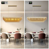 54-Inch Gold Smoke Glass 12-Light Modern Chandelier - Omega Lifestyles