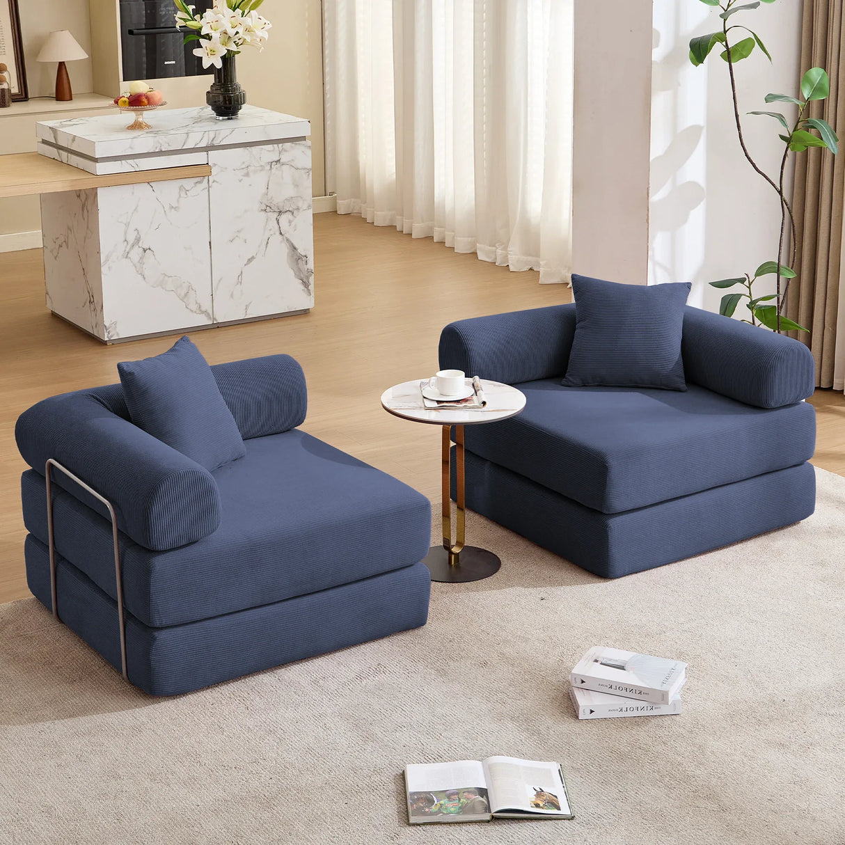 Modular Folding Convertible Corduroy Sofa Bed - Omega Lifestyles