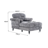 Chenille Oversized Foam Recliner Sofa With Removable Cushions - Omega Lifestyles