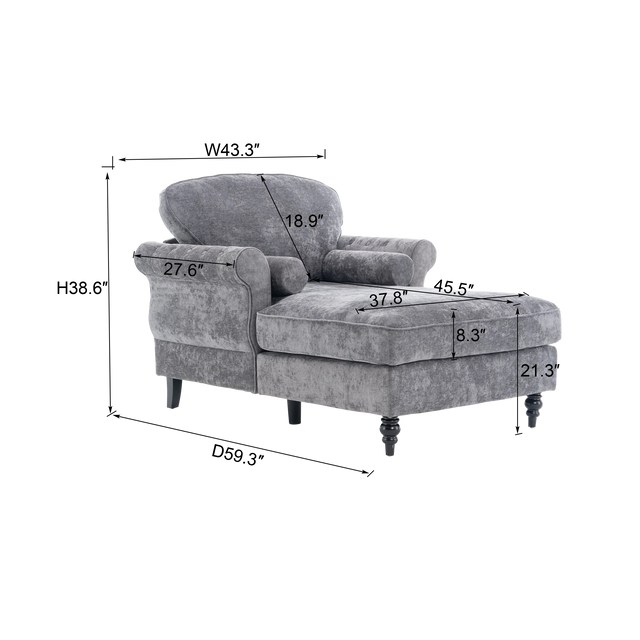 Chenille Oversized Foam Recliner Sofa With Removable Cushions - Omega Lifestyles